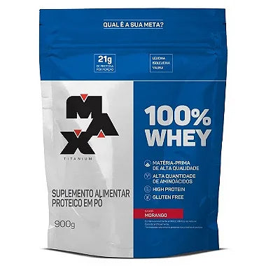 100% Whey Refil (900g) - Morango