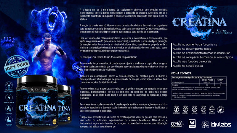 Creatina 100% Monohidratada 300g