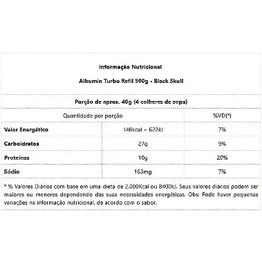 Albumin Turbo Refil (500g) - Sem Sabor