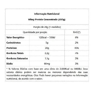 Whey Protein Concentrado Pote (450g) - Baunilha